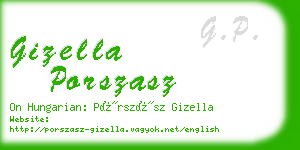 gizella porszasz business card